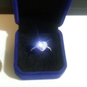 New Sterling Silver Heart Shaped Cubic Zirco